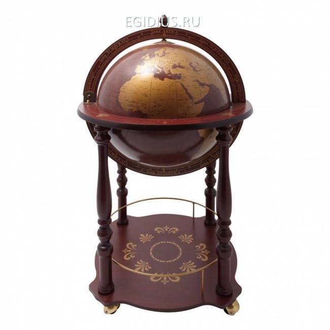 Глобус-бар с современной картой  покрытие сферы - кожа, д.40см 700-040 фото 1 &mdash; Egidius.ru