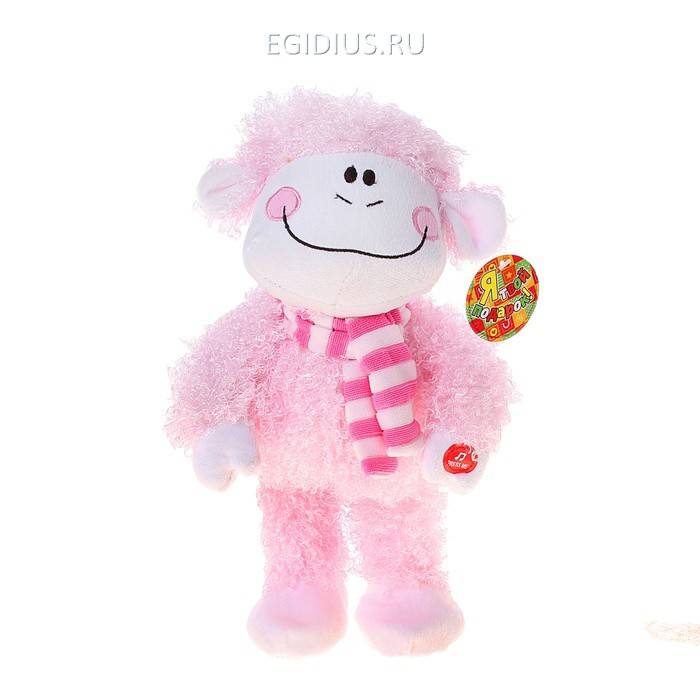 Мягкая игрушка механическая "Барашек розовый" танцует, поет 805-026 фото 1 &mdash; Egidius.ru