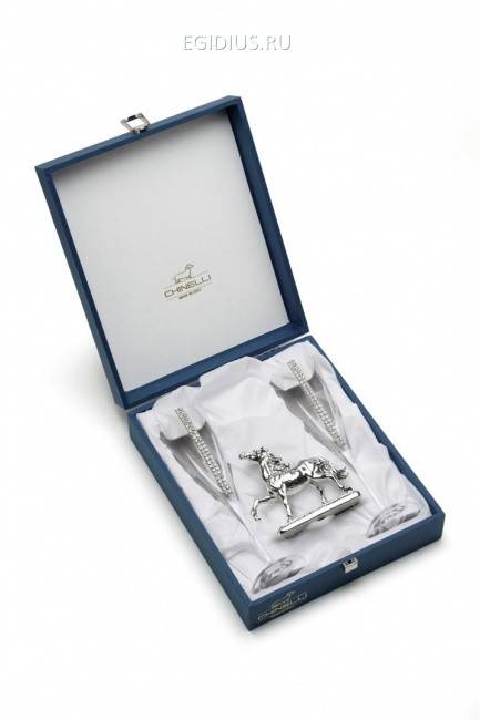 Набор 2-х фужеров + статуэтка "Лошадь" 707-014 фото 1 &mdash; Egidius.ru