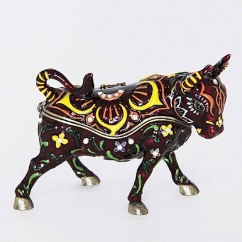 Шкатулка со стразами "Бык" 8*4*5см 3-2-094 фото 1 — Egidius.ru