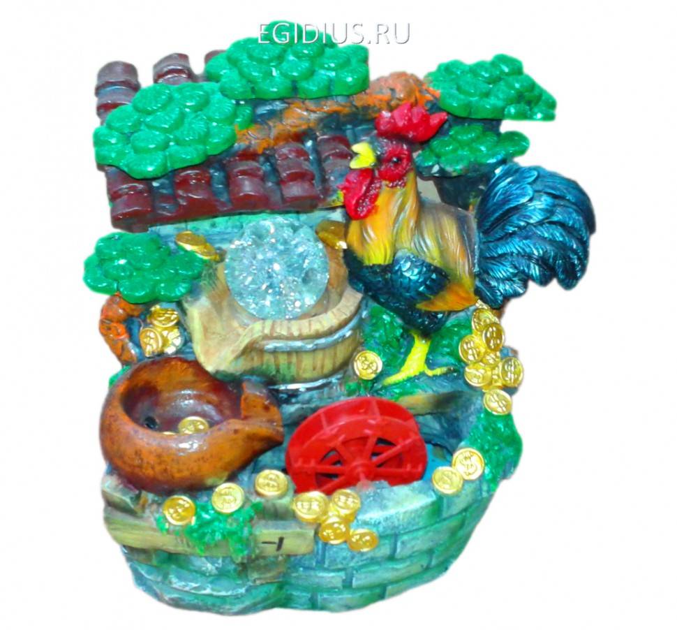 Фонтан "Петух символ года 2017"  с подсветкой 281-002 фото 1 — Egidius.ru