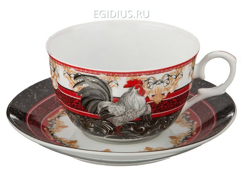 Чайный набор "петух" на 1 персону 2пр. 250 мл.  332-075 фото 1 — Egidius.ru