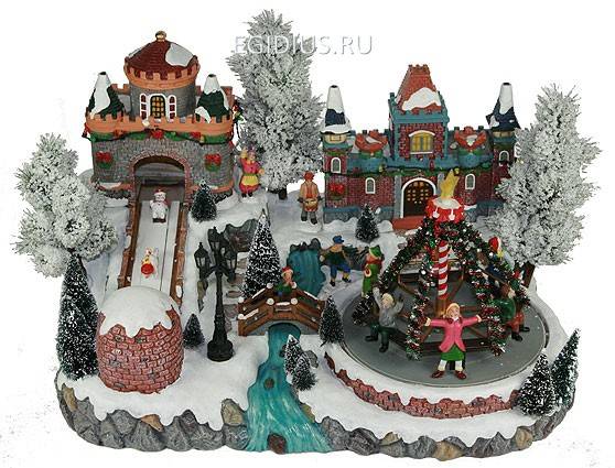 Новогодняя музык. композиция с подсветкой Новогодняя ночь 47*33*28 см 150-530 фото 1 — Egidius.ru