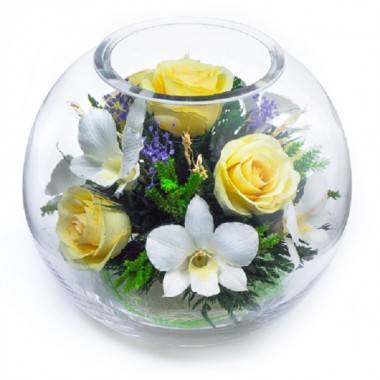 Композиция из роз и орхидей 200-235 — Egidius.ru