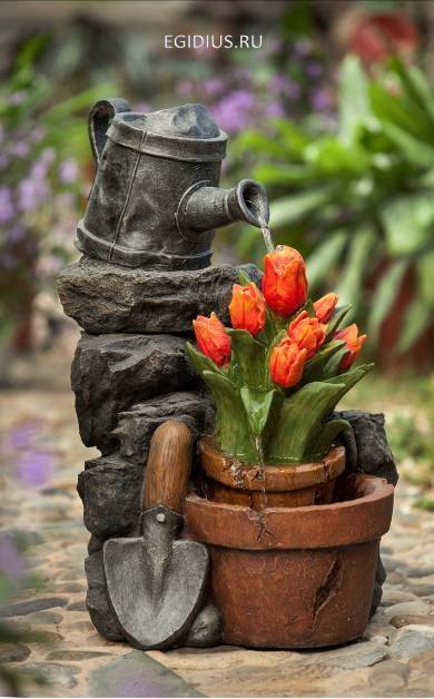 Фонтан декоративный для дачи  "Тюльпан" 31-0602 фото 1 — Egidius.ru