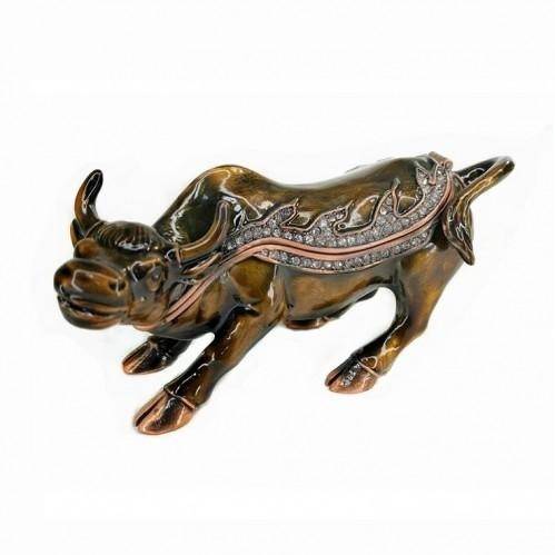 Шкатулка со стразами "Бык" хвост на магните 11*5*6см 3-2-091 фото 1 — Egidius.ru