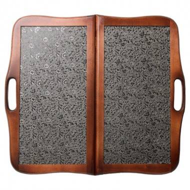 Настольная игра: Нарды &quot;Кожаные Серебро&quot; средние с ручкой 4-2-364 — Egidius.ru