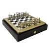 Шахматный набор "Троянская война" (черн-бел. с золотом мет. доска 36х36, дер. короб, фигуры золото/серебро) 31-0822 фото 2 — Egidius.ru