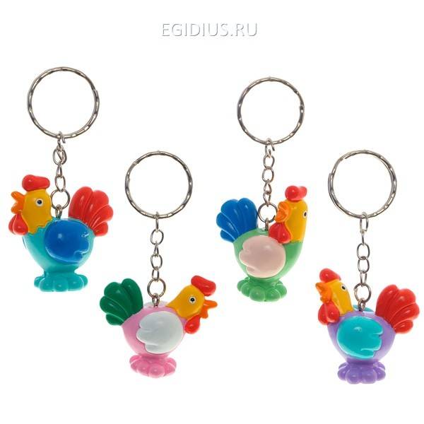 Брелок "Петушок", L3,8 W2,7 H4 см, 4 в. 81-3350 фото 1 &mdash; Egidius.ru