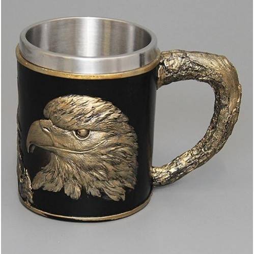 Кружка "Орёл" нерж. сталь/искуственный камень 15*10*12см , 500мл. 3-4-009 фото 1 — Egidius.ru