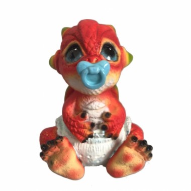 Фигура декоративная &quot;Дракончик с пустышкой&quot; (красный) 6*5,5*4см 81-3217 — Egidius.ru