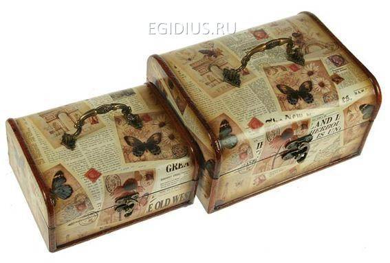 Набор сундучков из 2-х шт. 22*16*12см 110-546 фото 1 — Egidius.ru