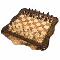 Настольная игра: Шахматы + Нарды резные &quot;Арарат&quot; с бронзой 50, Ohanyan 4-1-003