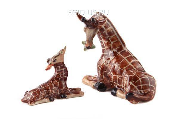 Комплект минискульптур коллекционных из 2 шт "жираф" ручная работа высота=6 см длина=6 см 320-704 фото 1 &mdash; Egidius.ru