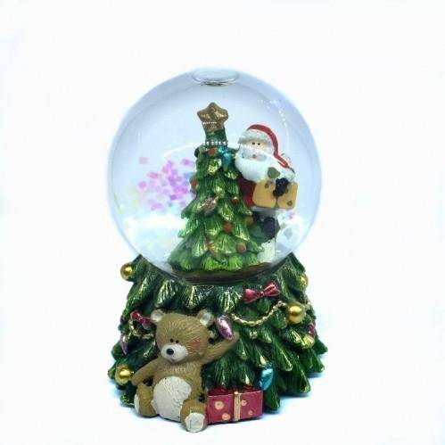 Фигурка Санта в шаре с подсветкой d=50мм 3-1-227 фото 1 — Egidius.ru