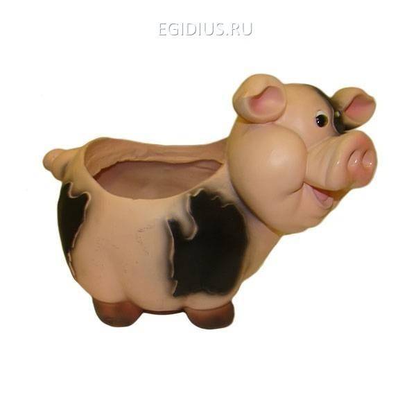 Садовое кашпо Свинка L24W14H17 см 81-6139 фото 1 — Egidius.ru