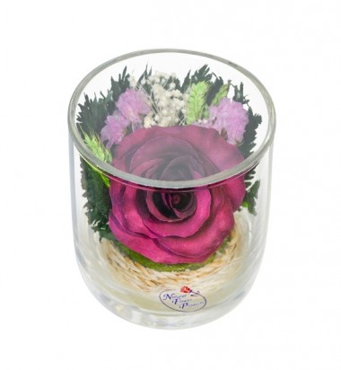 Цветы в стекле: Композиция из натуральных роз (арт. SMRd) в подарочной упаковке 200-058 — Egidius.ru