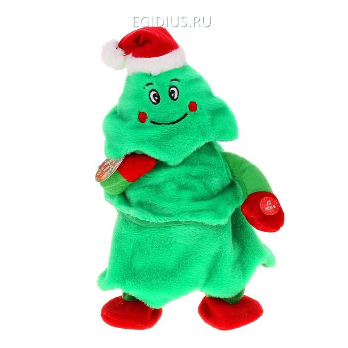 Мягкая игрушка механическая "Елочка" в колпаке поет, ходит  805-028 фото 1 &mdash; Egidius.ru