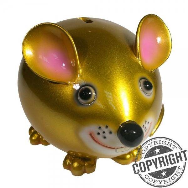 Копилка Мышка Бося (яркое золото) L18,5 W12 H12 см 82-1062 фото 1 &mdash; Egidius.ru