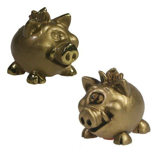 Фигура декоративная "Кабанчик Хантер"(золото), L5W3H4, 2в. 82-0430 фото 1 — Egidius.ru