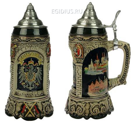 Пивная кружка коллекционная с крышкой Германия 111-133 фото 1 &mdash; Egidius.ru