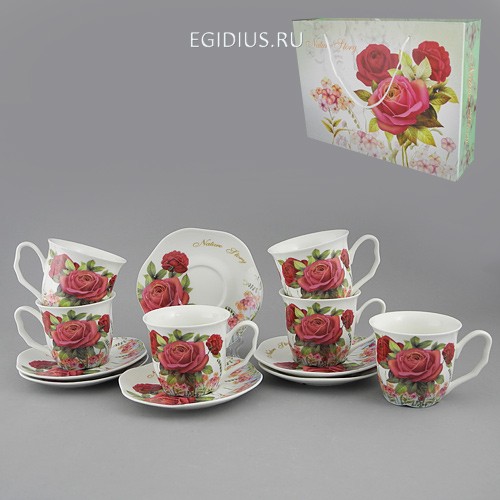 Набор чайный 12 пр. розы и флоксы 200 мл под.уп. 900-291 фото 1 &mdash; Egidius.ru