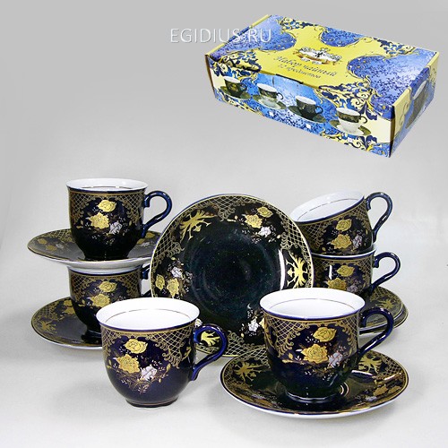 Набор чайный 12 пр. деним 220 мл цв.уп.  900-413 фото 1 &mdash; Egidius.ru