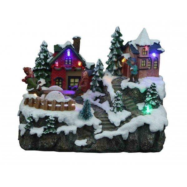 Фигурка декоративная  с движущимися элементами и подсветкой. АА*3шт (не прилаг.), 20х13х15,5см 84-0412 фото 1 — Egidius.ru