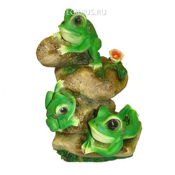 Фигура для сада Лягушата на камнях L26W19H36 см 81-6190 фото 1 — Egidius.ru