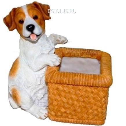 Декоративное кашпо для цветов "Щенок с корзинкой"L20.3W12.8H21.5см 81-6600 фото 1 &mdash; Egidius.ru