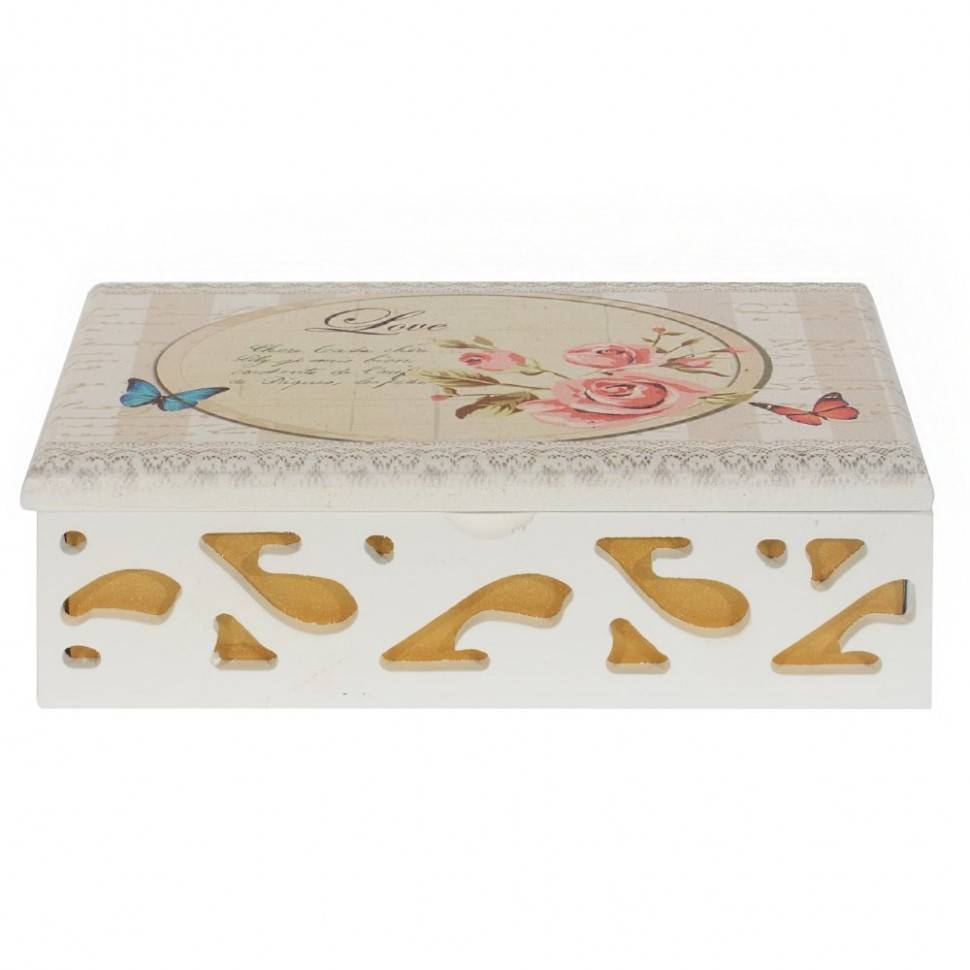Шкатулка Цветы, 16х10х4,5см 81-4301 фото 1 &mdash; Egidius.ru