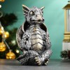 Фигура декоративная "Дракончик медитирует"  (серебро) 12,5*9,5*8см 81-3220 фото 1 &mdash; Egidius.ru