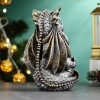 Фигура декоративная "Дракончик медитирует"  (серебро) 12,5*9,5*8см 81-3220 фото 3 &mdash; Egidius.ru