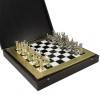 Шахматный набор  "Греко-Романский Период"  (черн-бел. с золотом мет. доска 44х44, дер. короб, фигуры золото/серебро) 31-0782 фото 3 — Egidius.ru