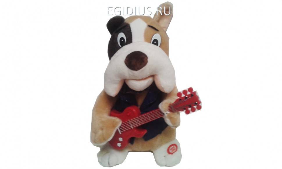 Поющая и танцующая игрушка "Собака с гитарой" символ 2018 года 280-800 фото 1 — Egidius.ru