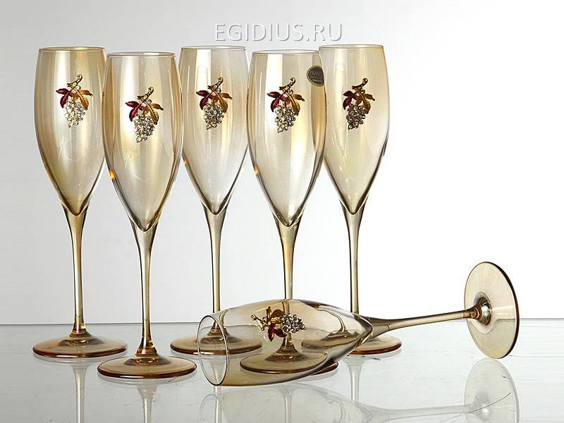 Набор бокалов для шампанского из 6 шт."виноград" 250 мл. 318-220 фото 1 &mdash; Egidius.ru