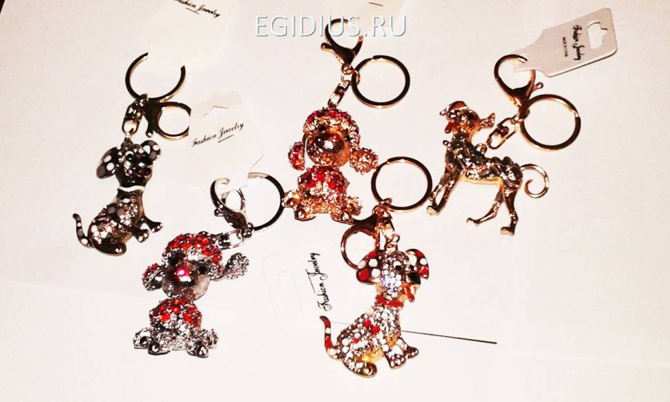 Брелок для ключей или на сумку, рюкзак "Собачка" в ассортименте 281-148 фото 1 — Egidius.ru