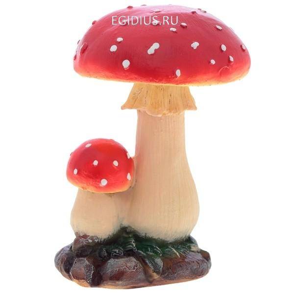 Садовая фигура Гриб мухомор двойной малый L8W8H12cm 81-6430 фото 1 — Egidius.ru