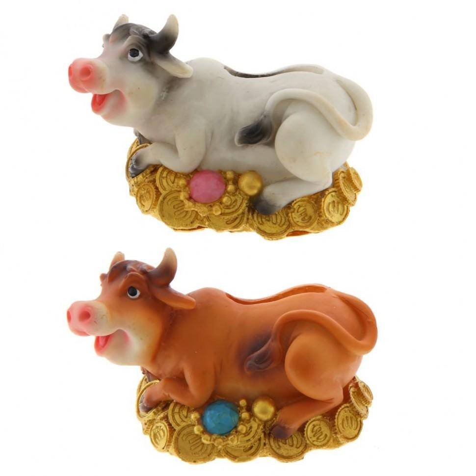 Копилка " Коровка"  L9,2 W5,8 H6,4 см, 2 в. 82-1388 фото 1 &mdash; Egidius.ru