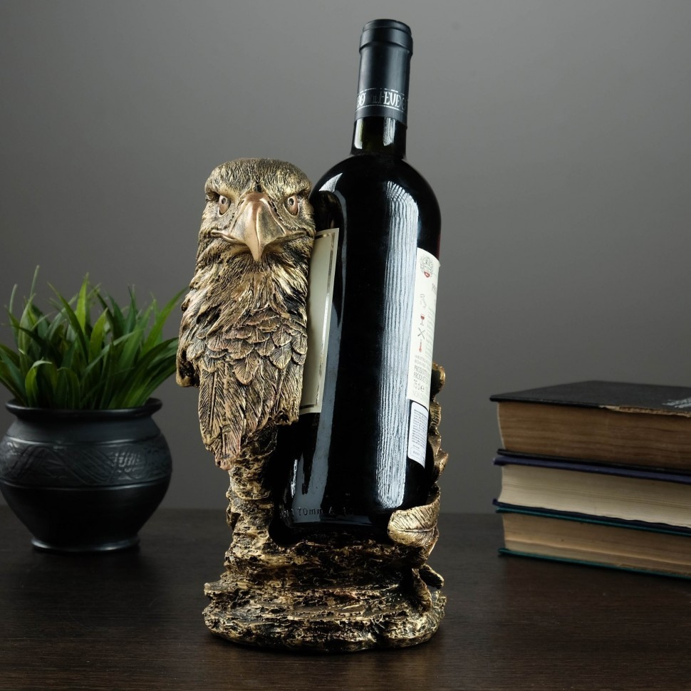 Подставка под бутылку "Орел" (бронза) 16*15*26 см 81-8066 фото 1 — Egidius.ru