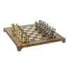 Шахматный набор "Древняя Спарта"  (коричн. мет. доска "Греция", 28х28, дер. короб, фигуры золото/серебро) 31-0802 фото 2 — Egidius.ru