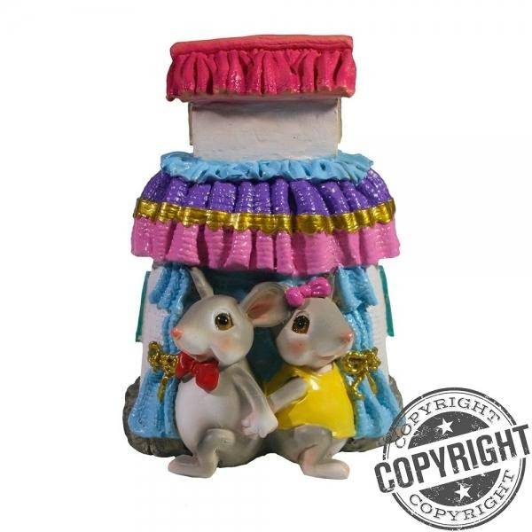 Копилка Мышки в праздничном шатре L9 W10 H13,5 см 82-1064 фото 1 &mdash; Egidius.ru