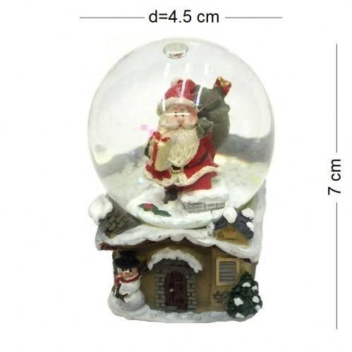 Санта в шаре, 4вида, 45мм 5*5*7см 3-1-232 фото 1 &mdash; Egidius.ru