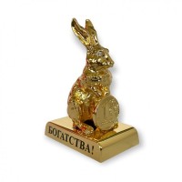 Фигурка кролик Swarovski с монеткой, и пожеланием 4 вида 4*2,5*4см, символ года 2023, кролик/кот 3-2-159