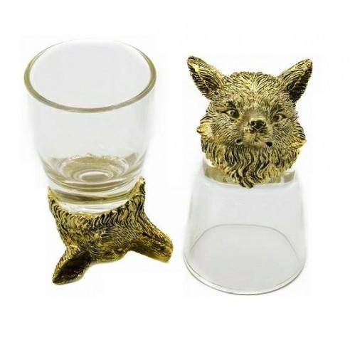 Набор из 2-х стопок с лисой зол 3-1-336 фото 1 — Egidius.ru