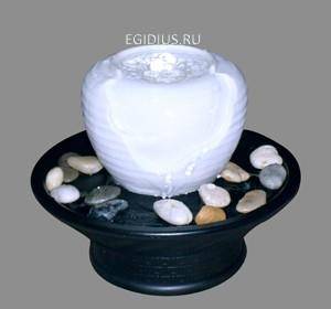 Фонтан с помпой   Белая абстракция, белая подсветка 10-0538 фото 1 &mdash; Egidius.ru