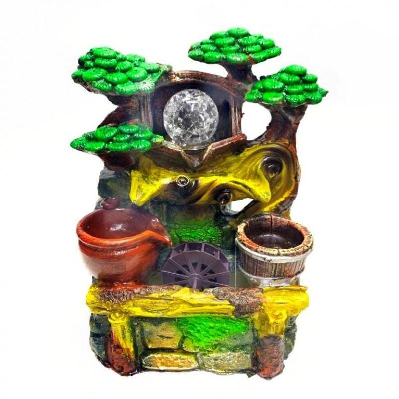 Фонтан декоративный Две емкости у дерева шар 18*17*25 3-1-026 фото 1 &mdash; Egidius.ru