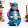 Фигура декоративная "Дракончик медитирует" (синий)  12,5*9,5*8см 81-3224 фото 1 — Egidius.ru