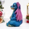 Фигура декоративная "Дракончик медитирует" (синий)  12,5*9,5*8см 81-3224 фото 3 — Egidius.ru