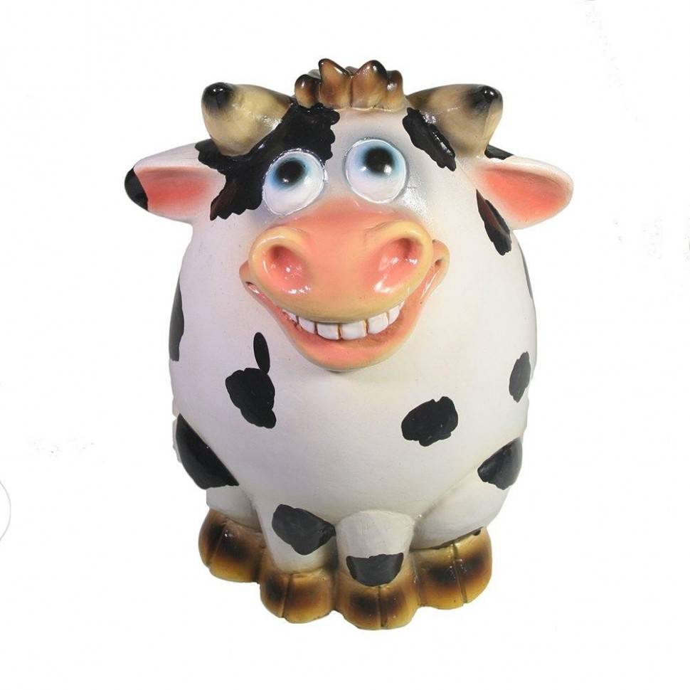 Фигура декоративная Бык-Мороз (пятнистый) L5W5H9 82-1823 фото 1 &mdash; Egidius.ru